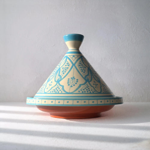 Handmade Tagine – Natural Clay Moroccan Pottery –Traditional Lead-Free Cookware & Decorative Pot – Artisan Painted Pottery | Multiple Colors