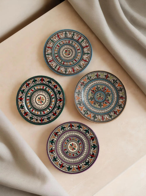 Handmade Moroccan Plate – Wall Decor or Serving Dish – Hand-Painted Zellige Design