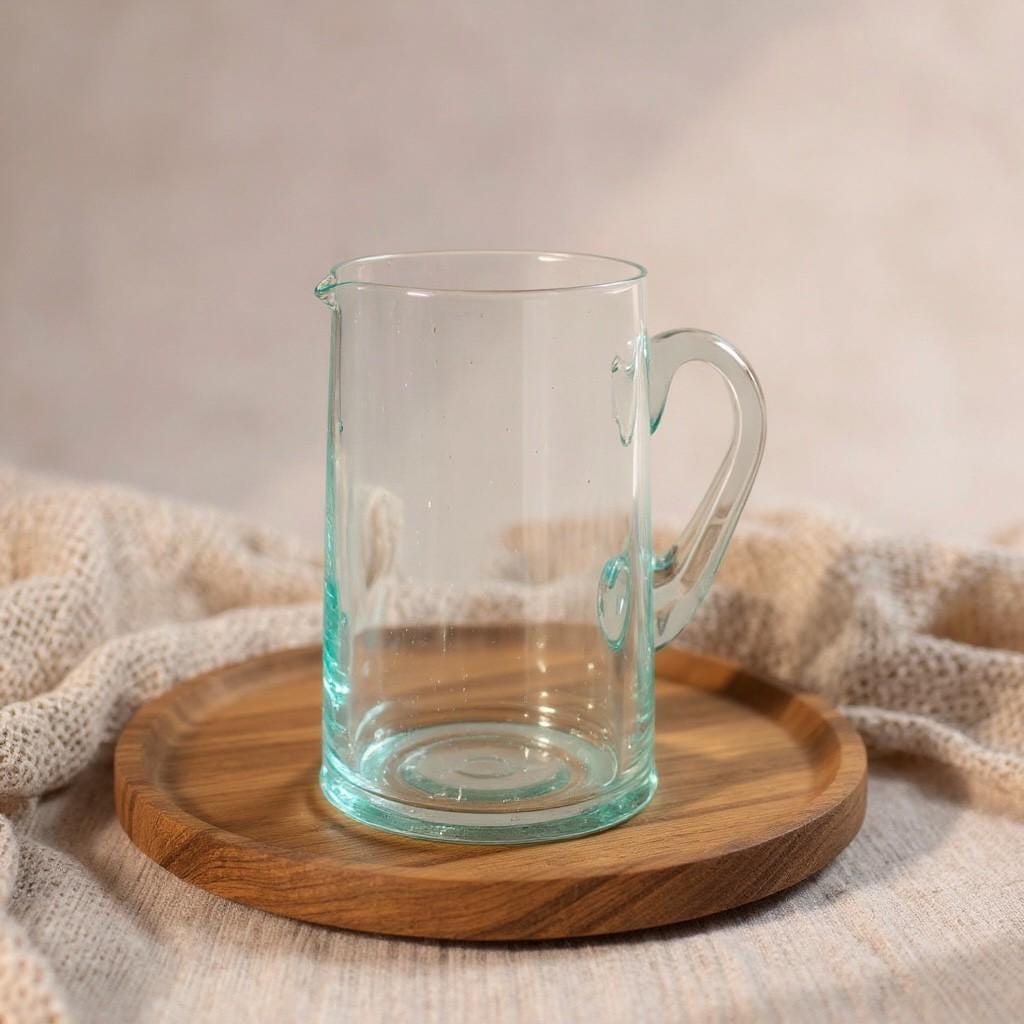 Handblown Moroccan Glass Carafe – Traditional Beldi Pitcher for Tea, Coffee & Juice (1L)