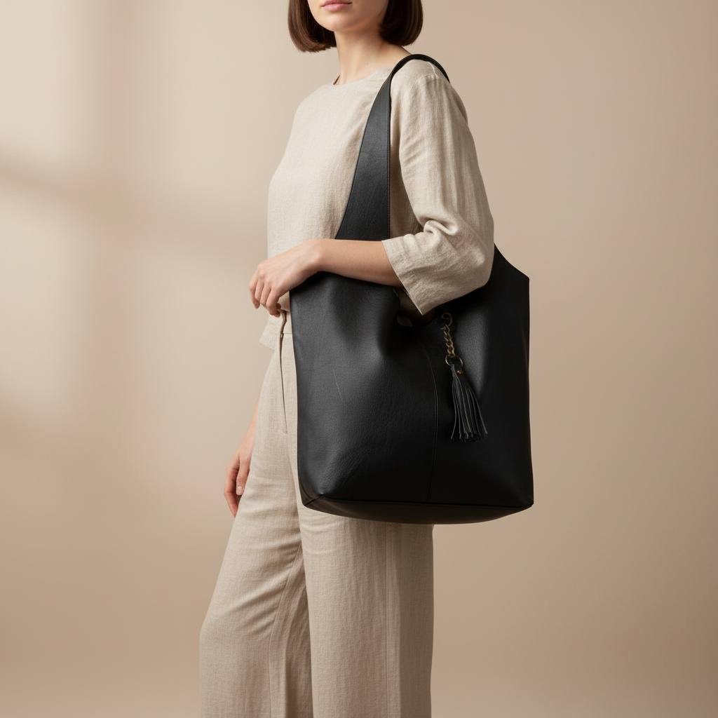 Handmade Moroccan Leather Hobo Bag Slouchy