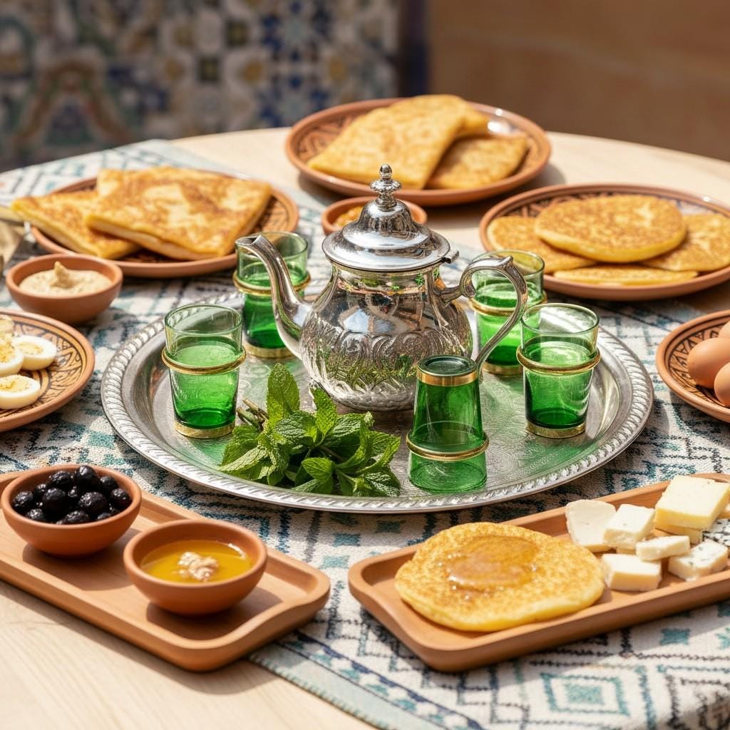 Set of 6 Handmade Moroccan Tea Glasses – Gold Rim Beldi Set