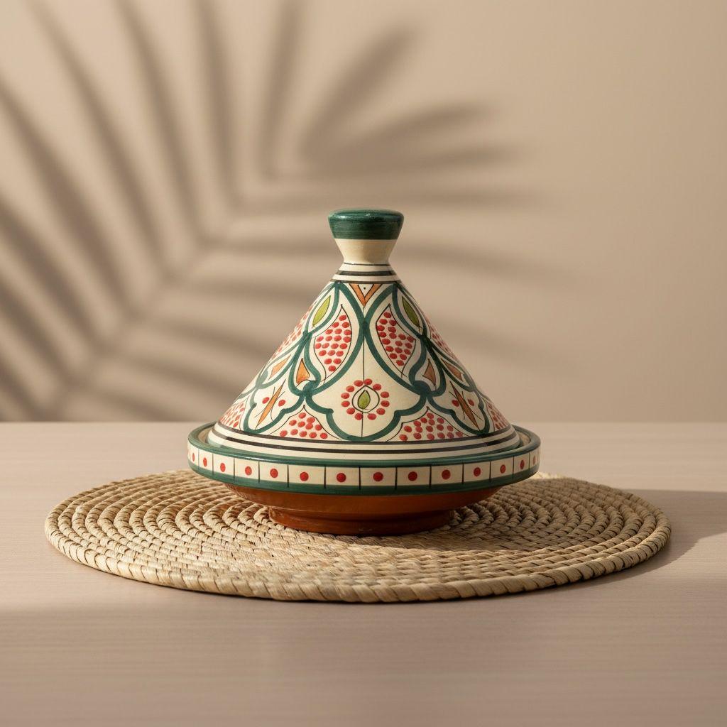 Handmade Moroccan Tagine, Decorative Ceramic Tableware, 23cm