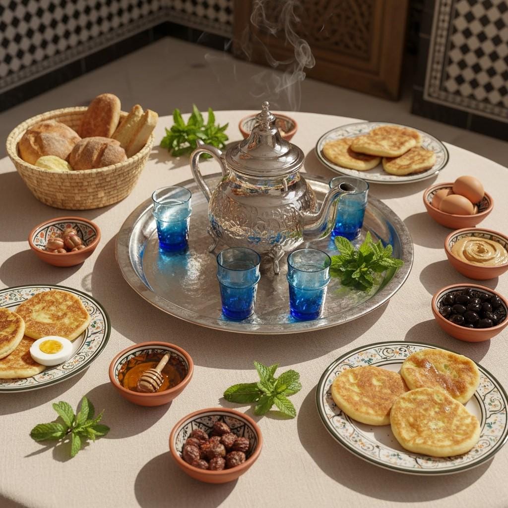 Set of 6 Handmade Moroccan Tea Glasses – Gold Rim Beldi Set