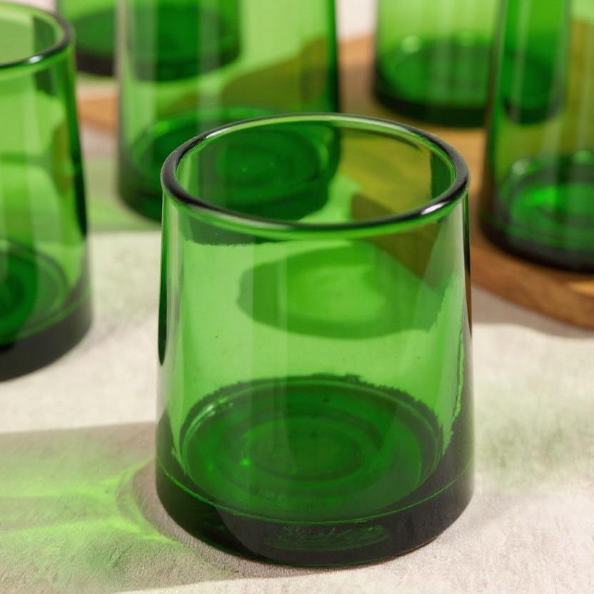 Set of 6 Hand-Blown Glass Tumbler Set – Clear Cylindrical Glasses for Tea, Coffee & Juice