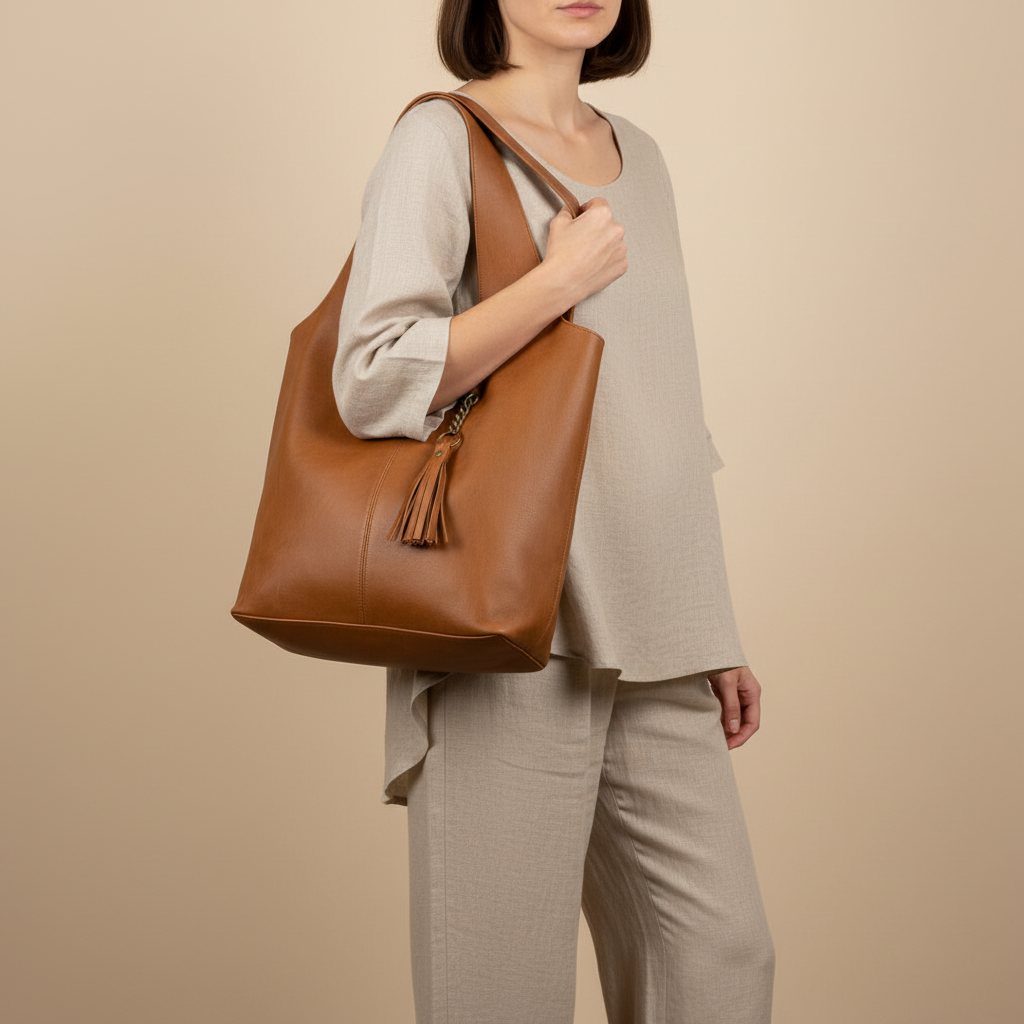 Handmade Moroccan Leather Hobo Bag Slouchy