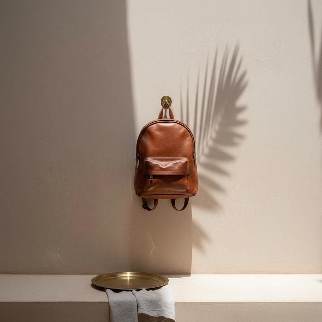 Handmade Moroccan Leather Backpack – Unisex Travel Daypack