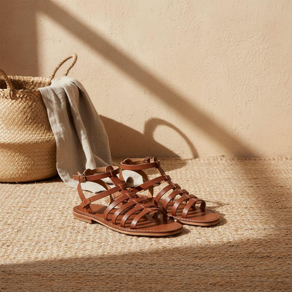 Handmade Leather Gladiator Sandals – Minimalist Summer Shoes