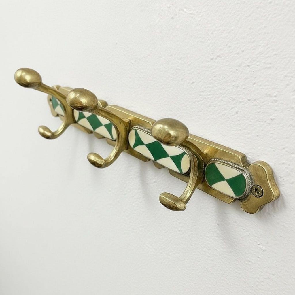 Unlacquered Brass Robe Hook Set – Vintage Rustic Wall Mount