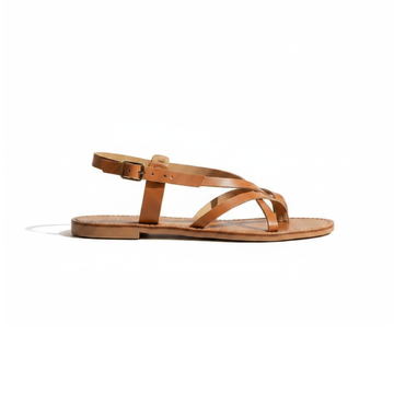 Handmade Leather Flat Sandals Women Minimalist Strappy