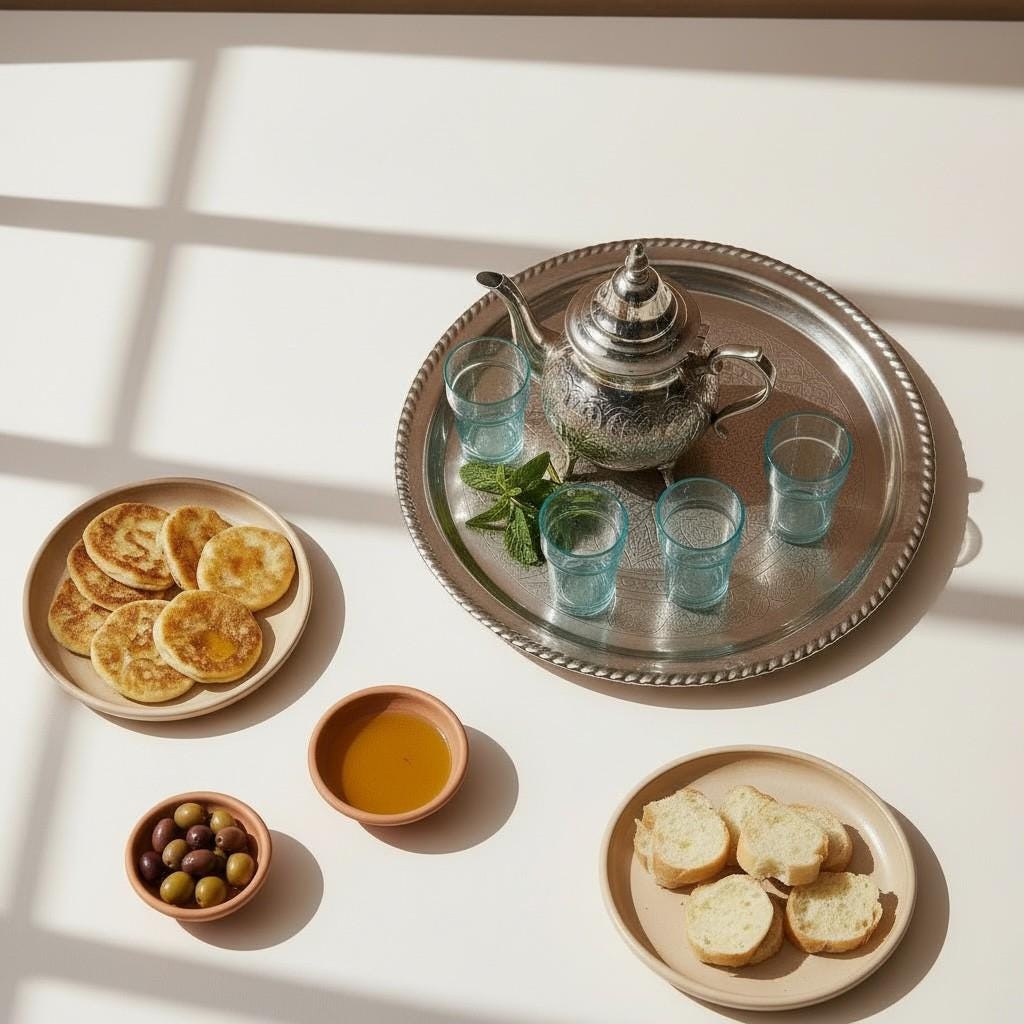 Set of 6 Handmade Moroccan Tea Glasses – Gold Rim Beldi Set