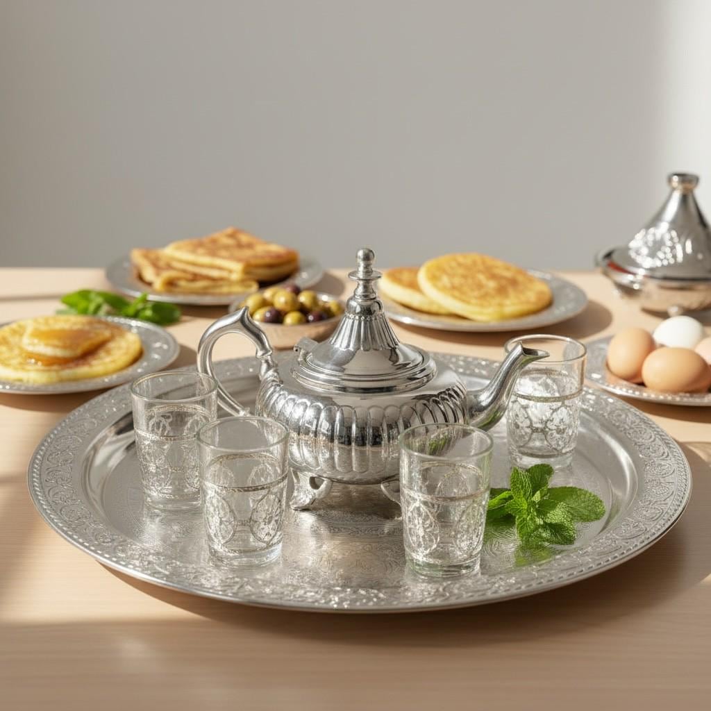 Handmade Moroccan Silver Teapot – Traditional Engraved Metal Tea Pot for Mint Tea