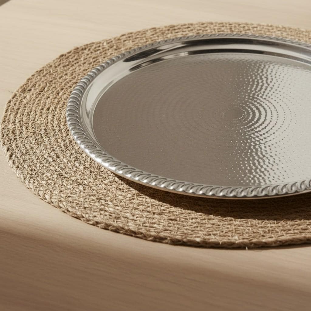 Handmade Moroccan Silver Tea Tray – Traditional Engraved Serving Tray