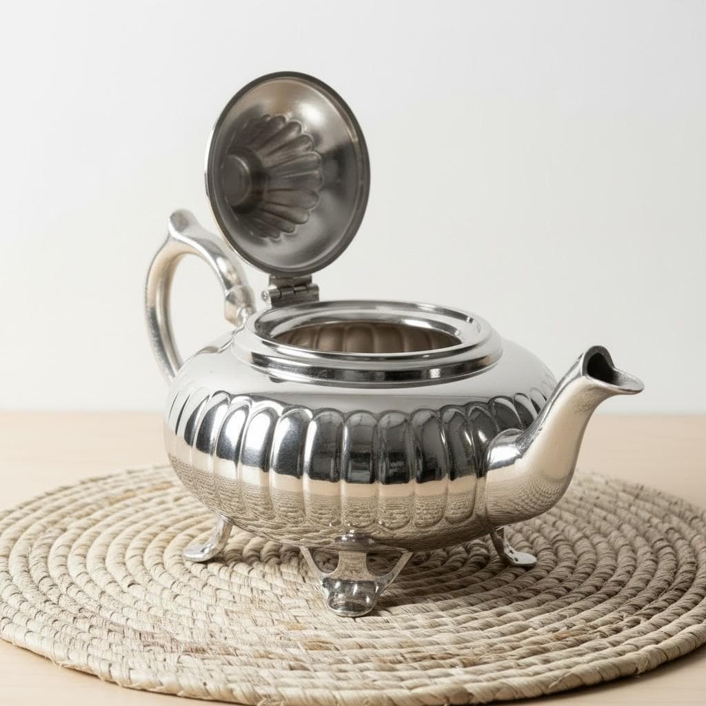Handmade Moroccan Silver Teapot – Traditional Engraved Metal Tea Pot for Mint Tea