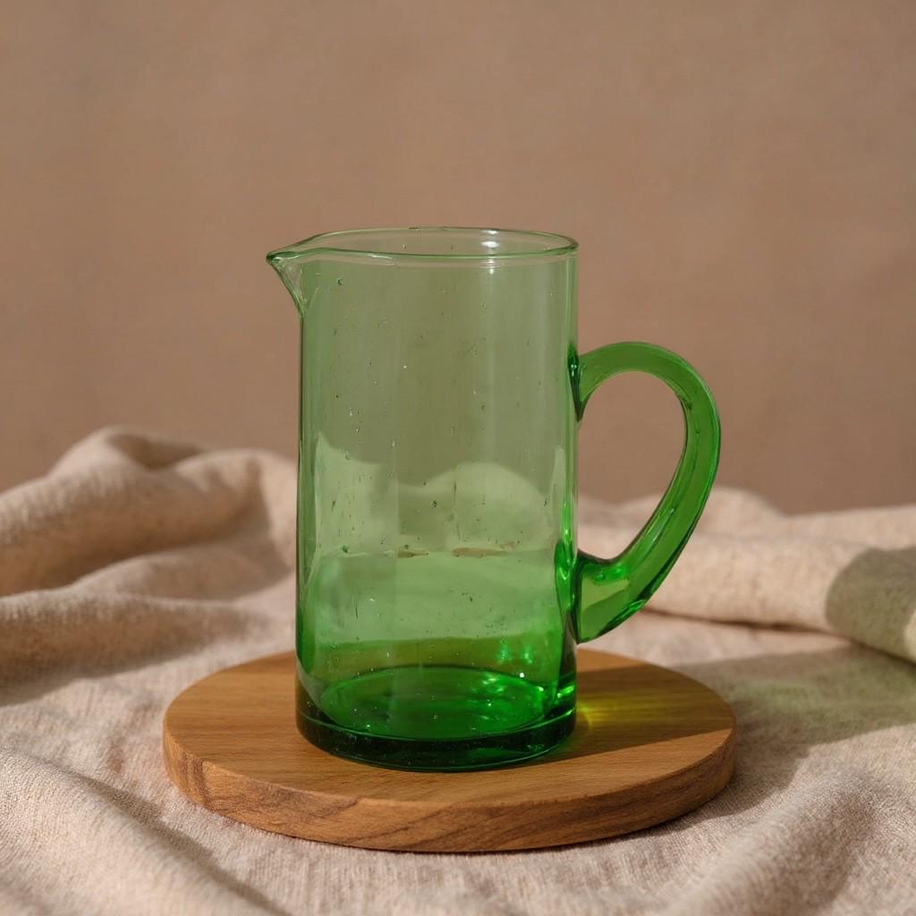Handblown Moroccan Glass Carafe – Traditional Beldi Pitcher for Tea, Coffee & Juice (1L)