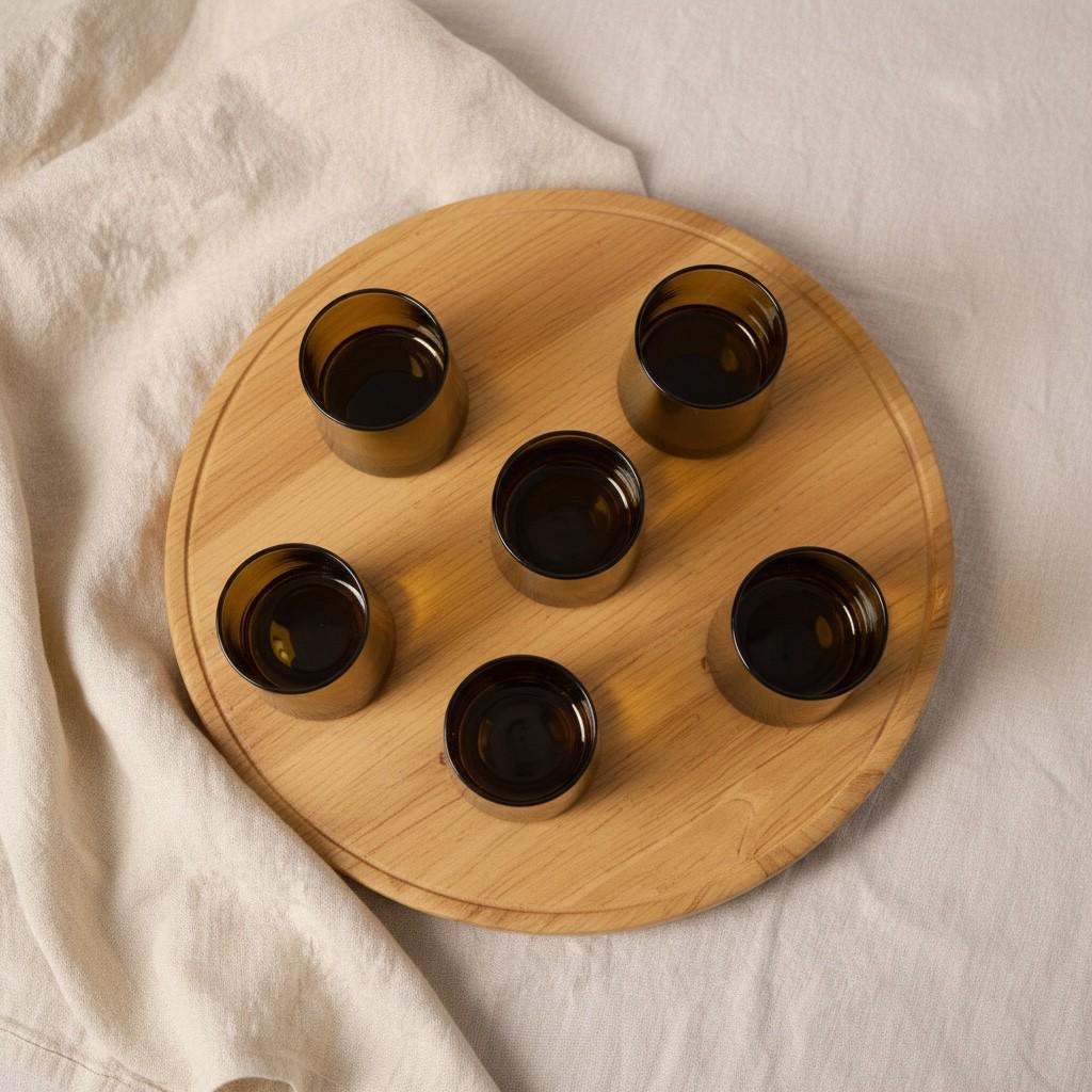 Set of 6 Hand-Blown Glass Tumbler Set – Clear Cylindrical Glasses for Tea, Coffee & Juice