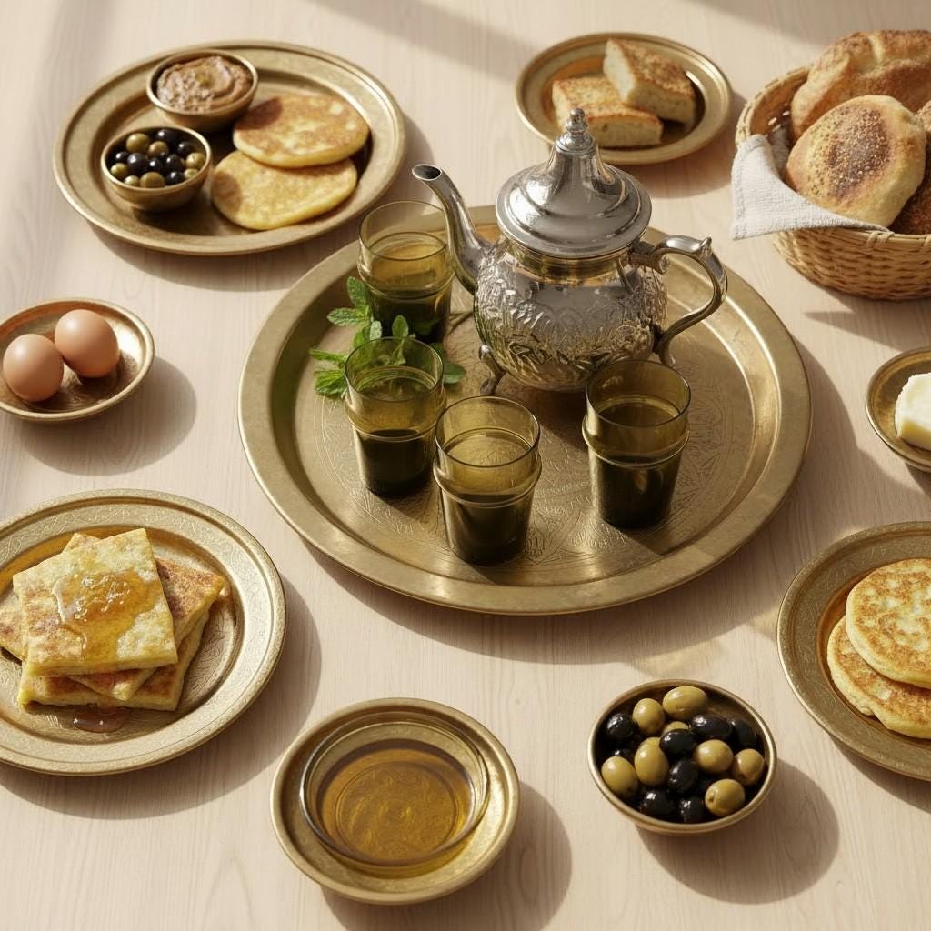 Set of 6 Handmade Moroccan Tea Glasses – Gold Rim Beldi Set