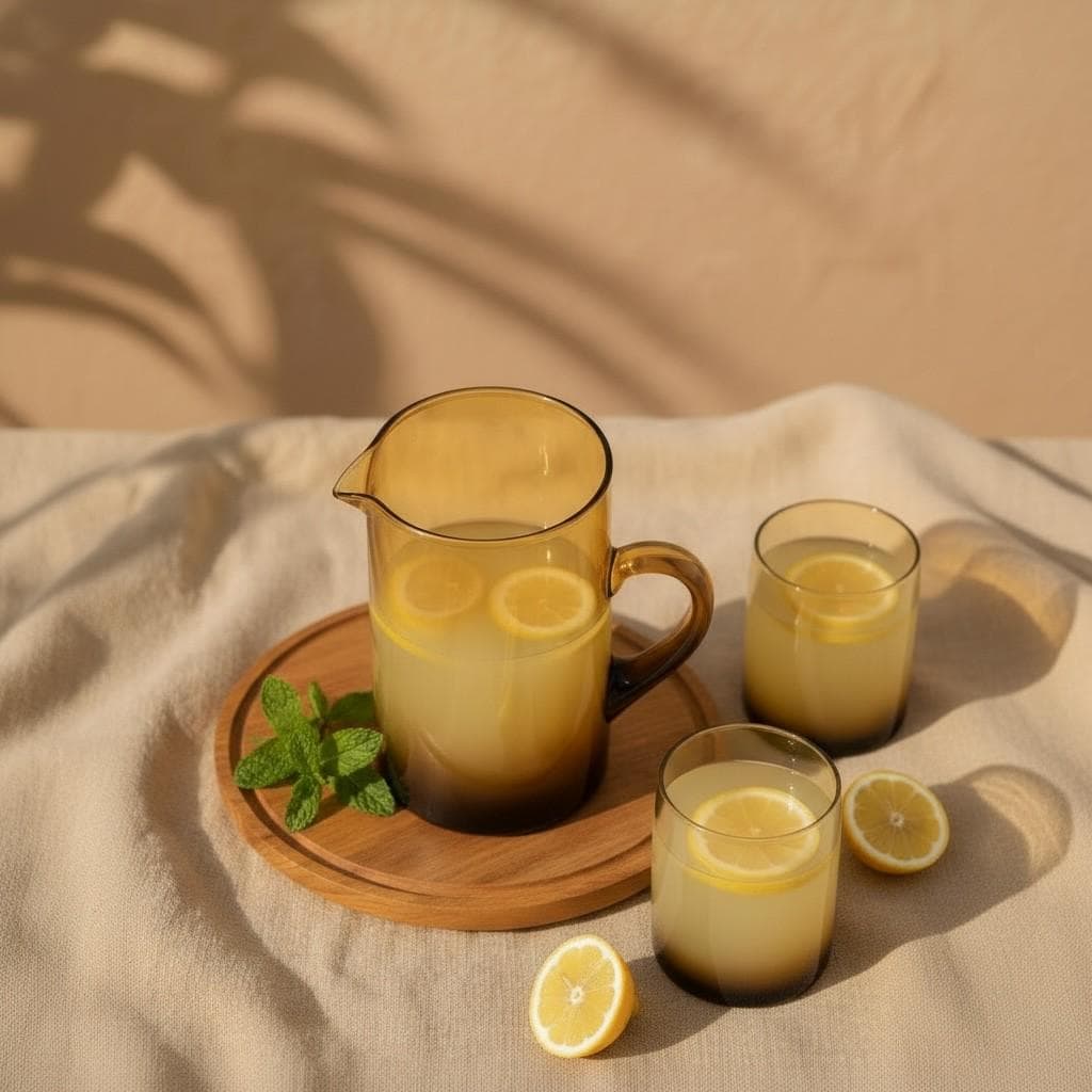 Handblown Moroccan Glass Carafe – Traditional Beldi Pitcher for Tea, Coffee & Juice (1L)