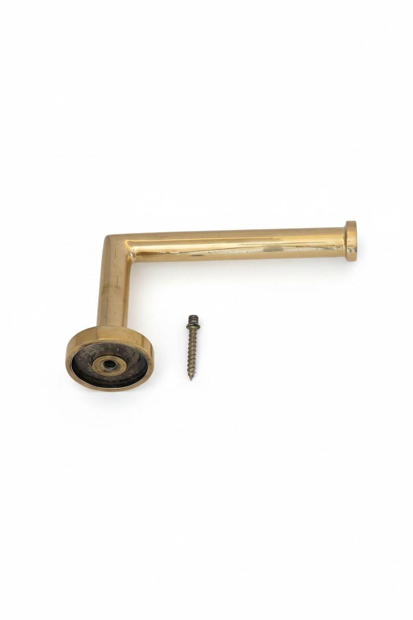 Unlacquered Brass Toilet Paper Holder – Wall Mounted, Solid Brass Bathroom Hardware