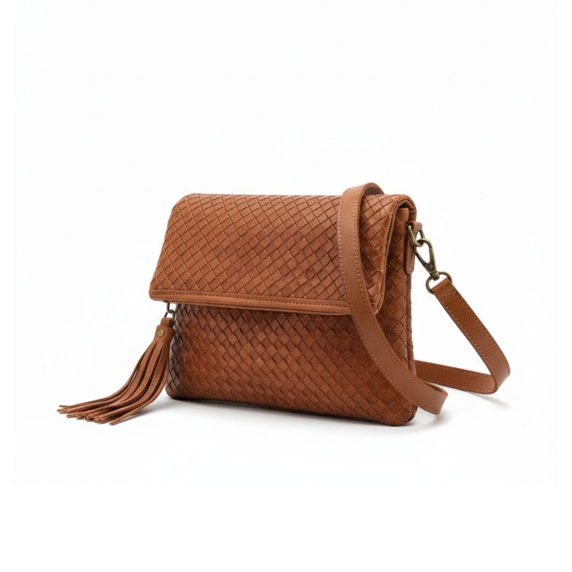 Handmade Woven Leather Crossbody Bag Morocco
