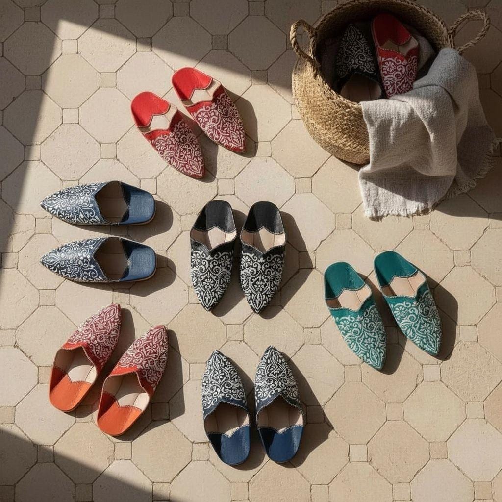 Women Moroccan Leather Babouche – Traditional Belgha Slippers, Handmade Pointed Toe Shoes, Genuine Leather Flats