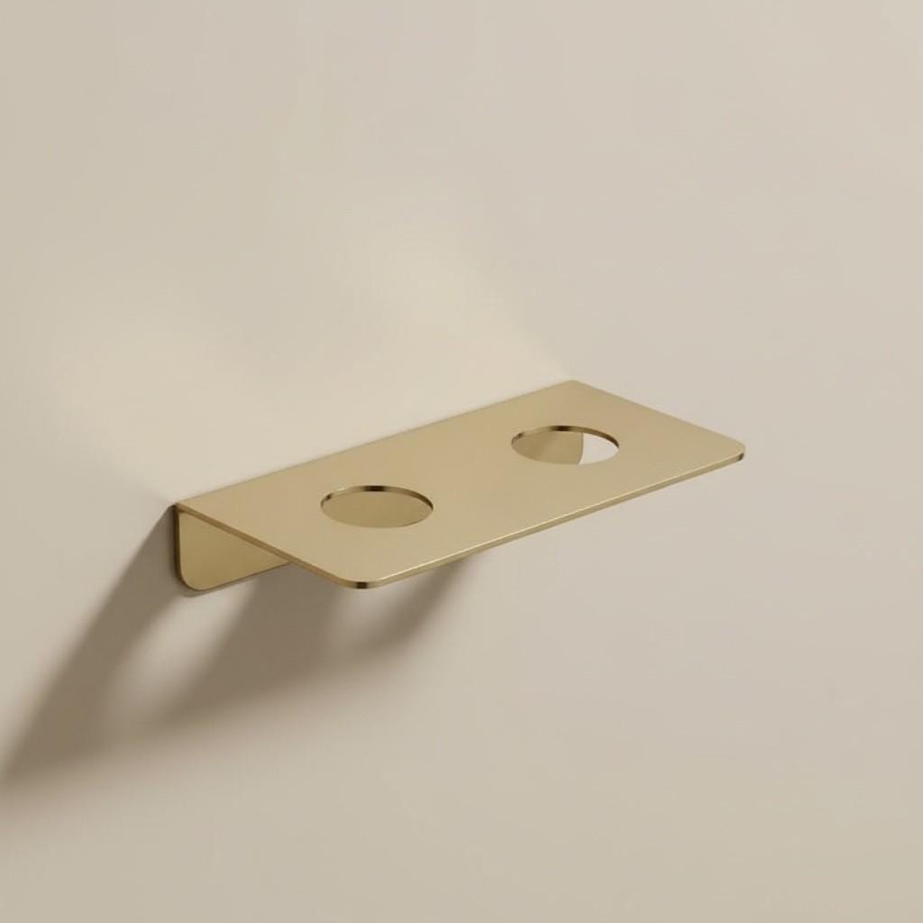 Unlacquered Brass Double Soap Dispenser – Solid Brass Wall Mounted Pump, Vintage Bathroom Hardware