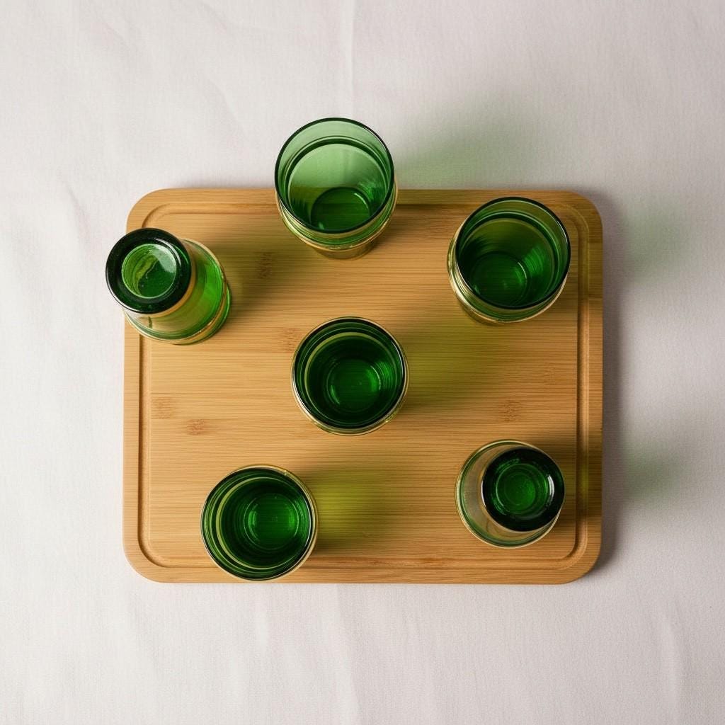 Set of 6 Handmade Moroccan Tea Glasses – Gold Rim Beldi Set