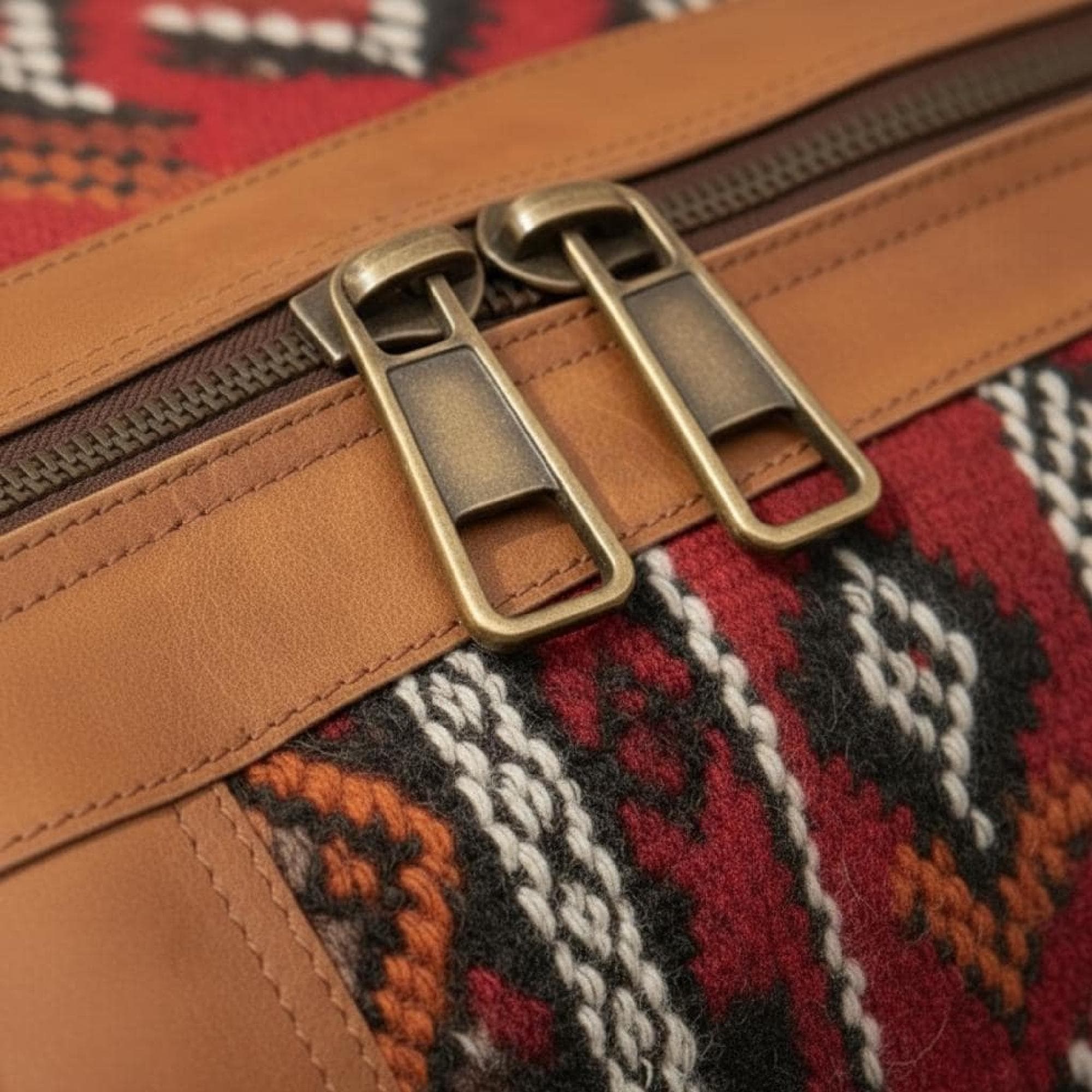 Moroccan Rug Bag Handmade Leather Duffel