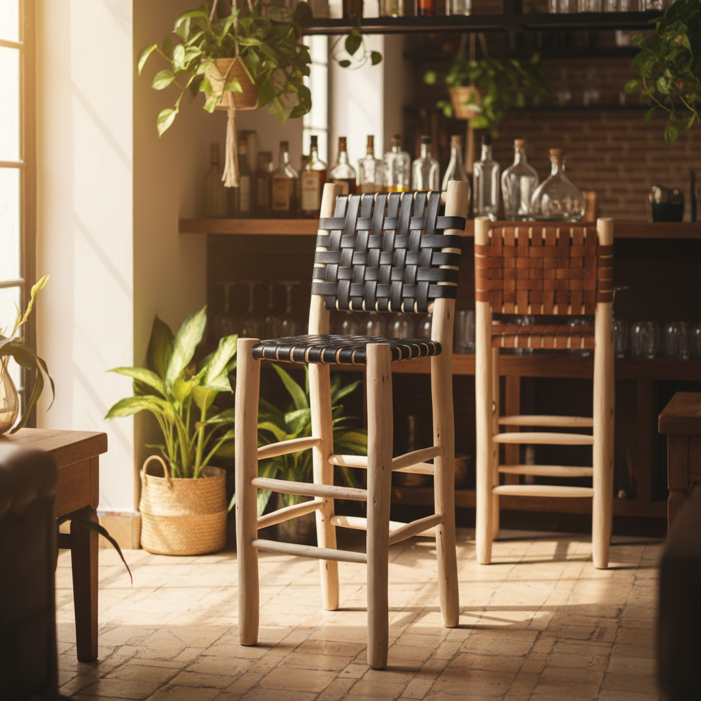 Bar corner - Black leather