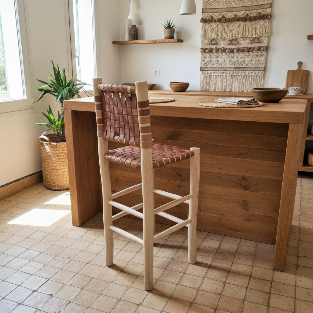 Bohemian kitchen - Deep brown leather