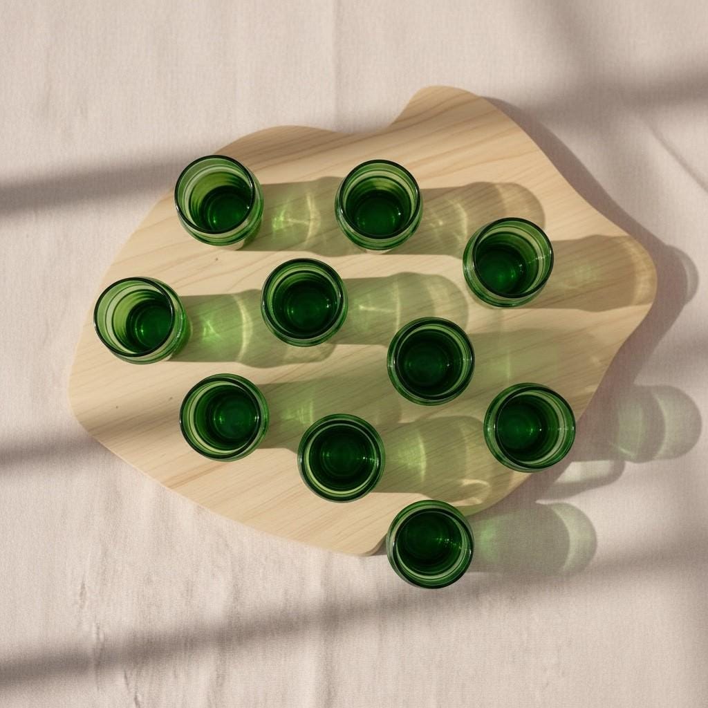 Set of 6 Handmade Moroccan Tea Glasses – Gold Rim Beldi Set