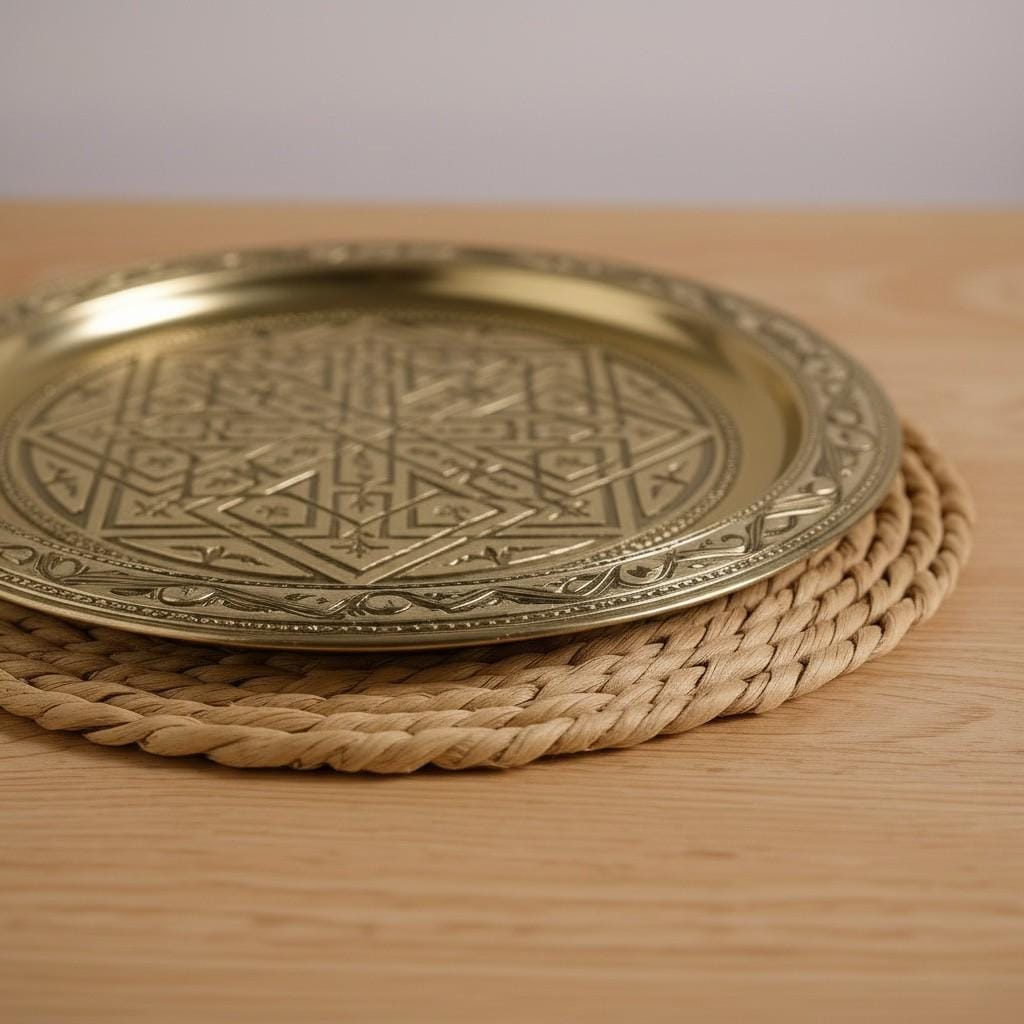 Handmade Moroccan Silver Tea Tray – Traditional Engraved Serving Tray