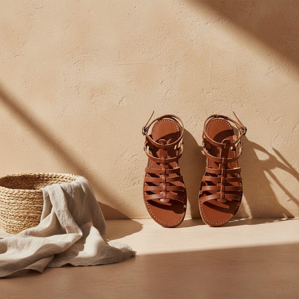 Handmade Leather Gladiator Sandals – Minimalist Summer Shoes