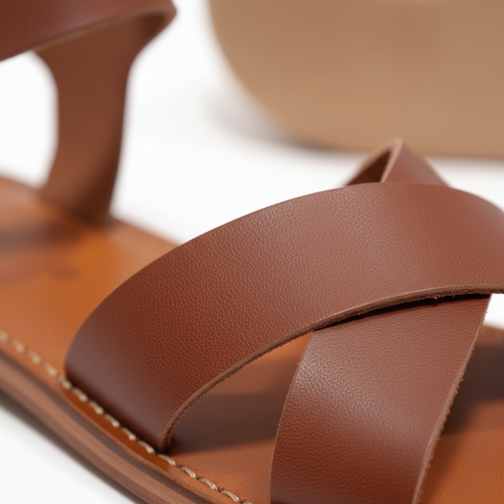 Handmade Leather Sandals Women Flat Ankle Strap Minimalist