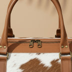 Handmade Cowhide Duffle Bag Hair On