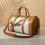 Handmade Cowhide Duffle Bag Hair On