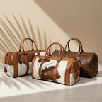 Handmade Cowhide Duffle Bag Hair On