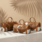 Handmade Cowhide Duffle Bag Hair On