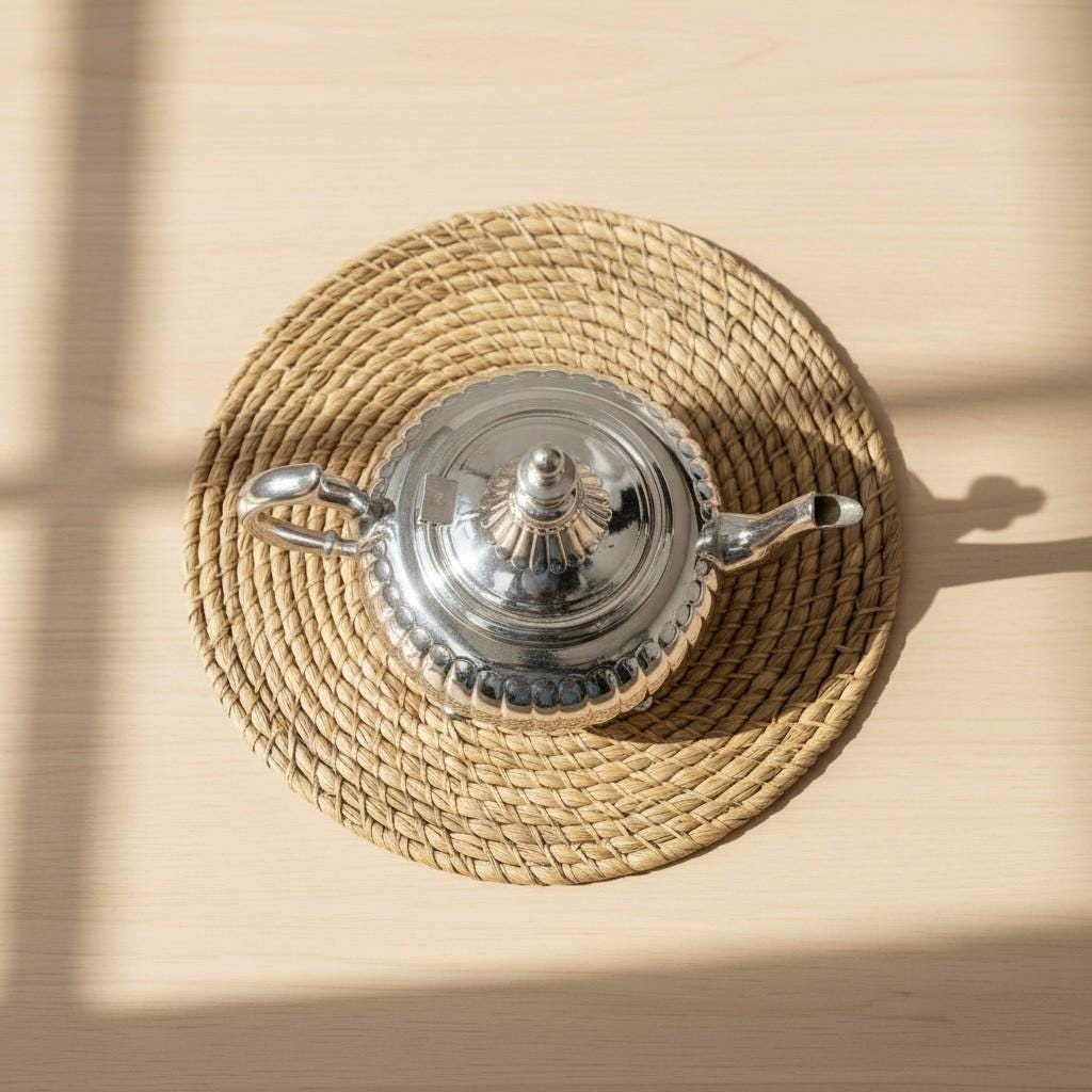 Handmade Moroccan Silver Teapot – Traditional Engraved Metal Tea Pot for Mint Tea