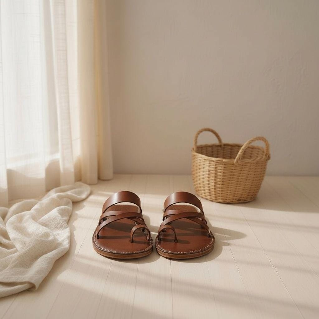 Leather Babouche Slippers – Handmade Moroccan Sandals