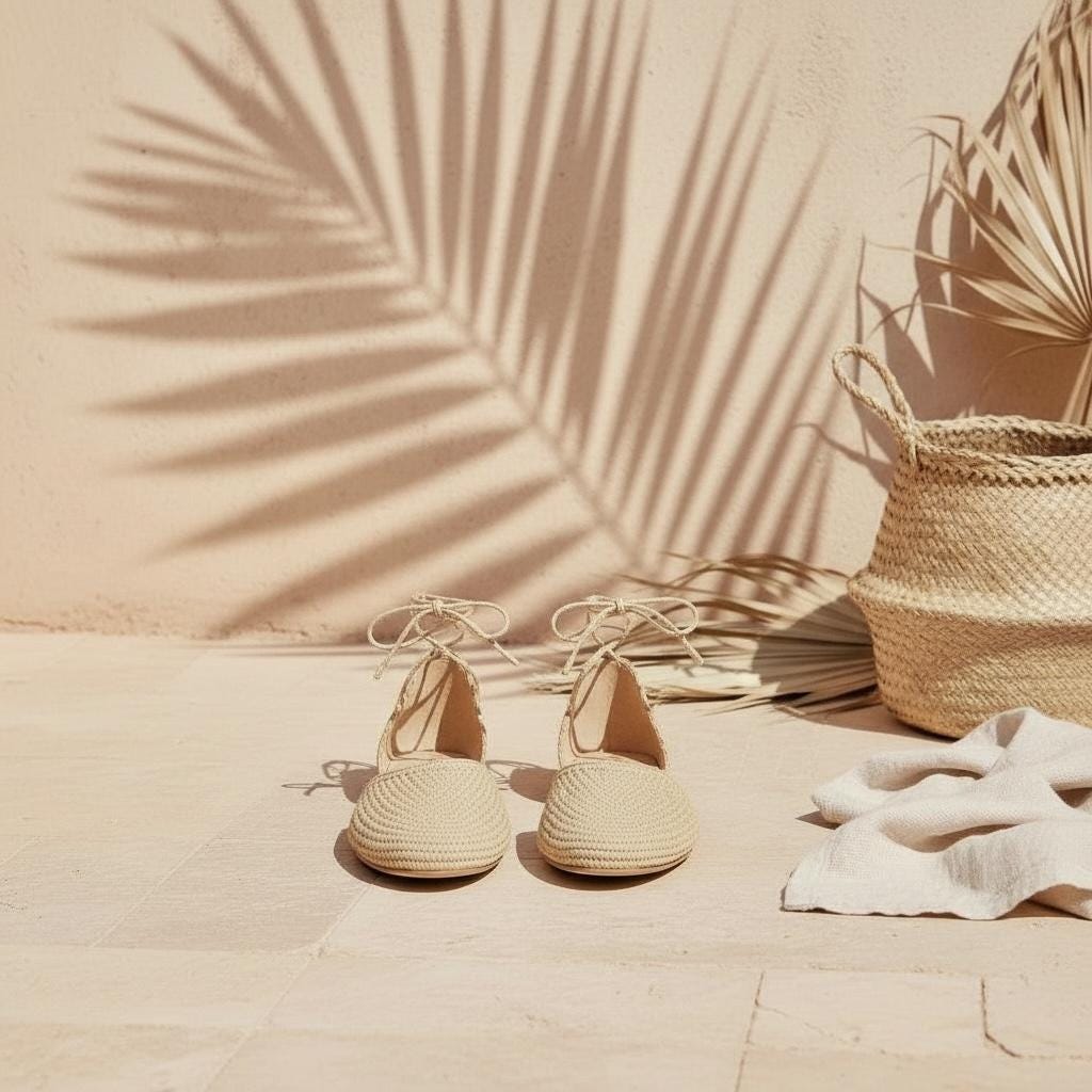 Handmade Raffia Shoes for Women – Natural Straw Espadrilles, Lace-Up Summer Flats, Boho Beach Shoes