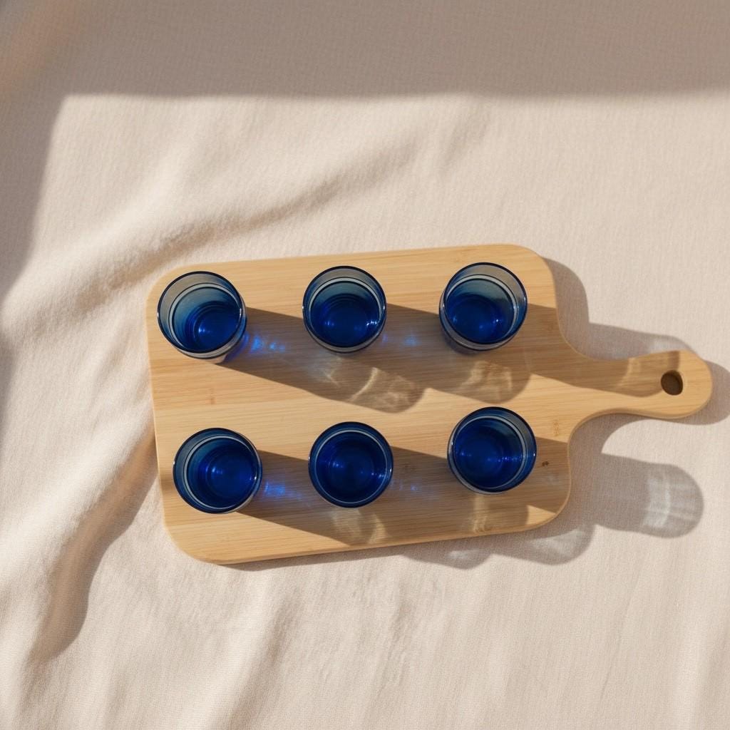 Set of 6 Handmade Moroccan Tea Glasses – Gold Rim Beldi Set