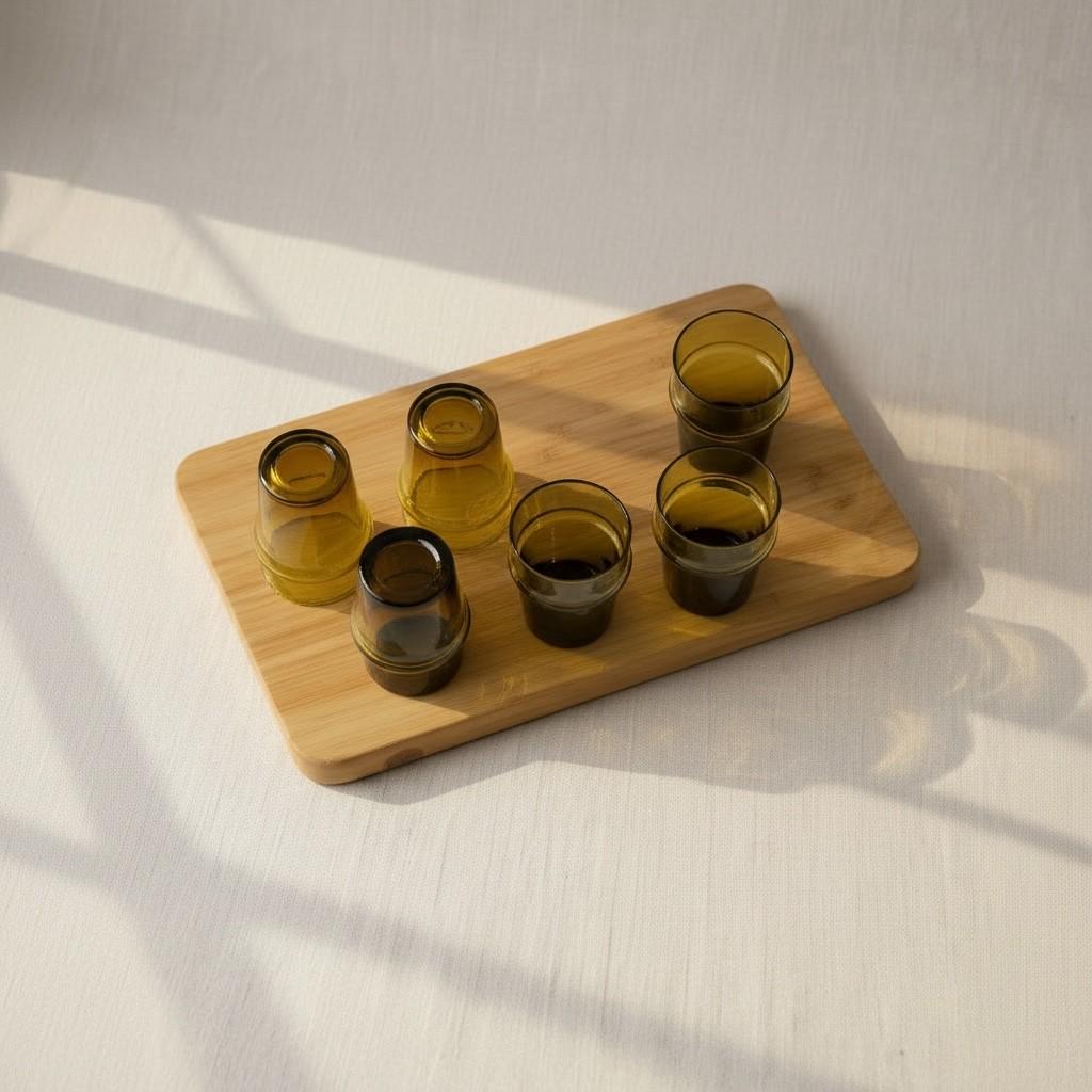 Set of 6 Handmade Moroccan Tea Glasses – Gold Rim Beldi Set