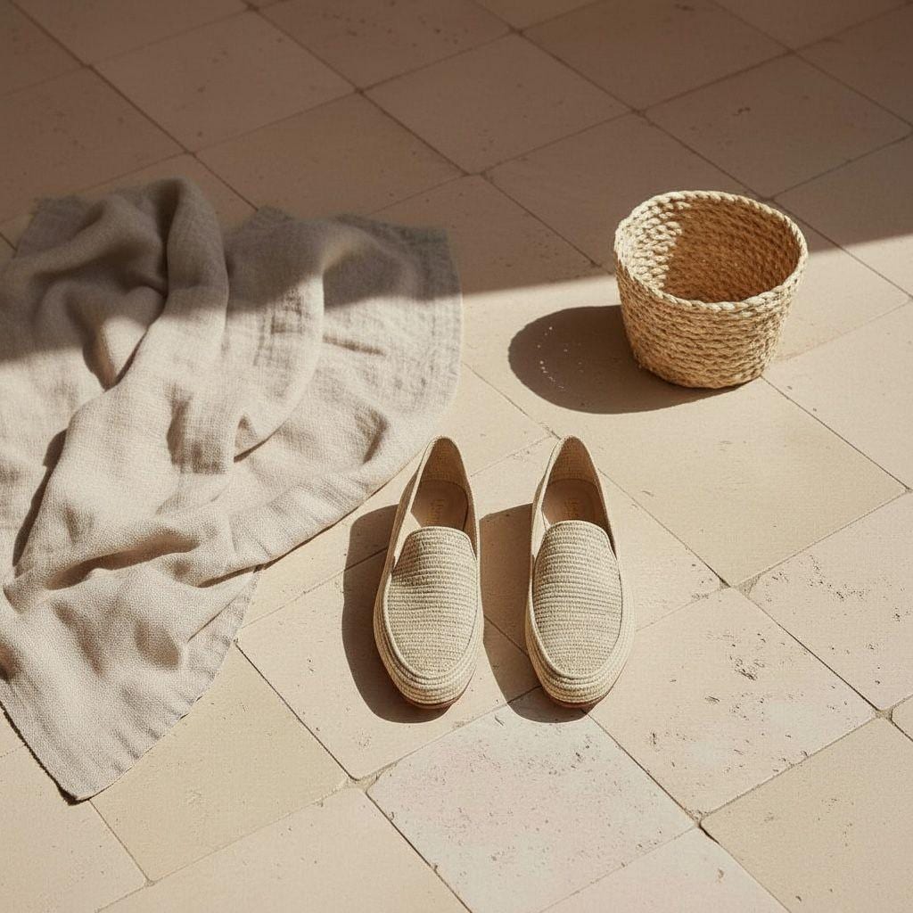 Handmade Raffia Espadrilles, Women's Boho Slip-On Shoes