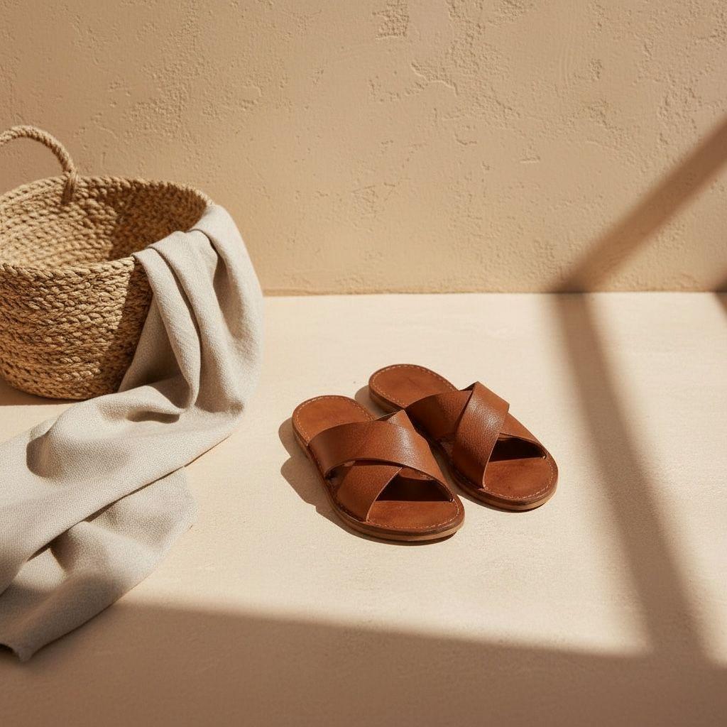 Handmade Moroccan Leather Sandals –  Unisex Traditional Summer Shoes