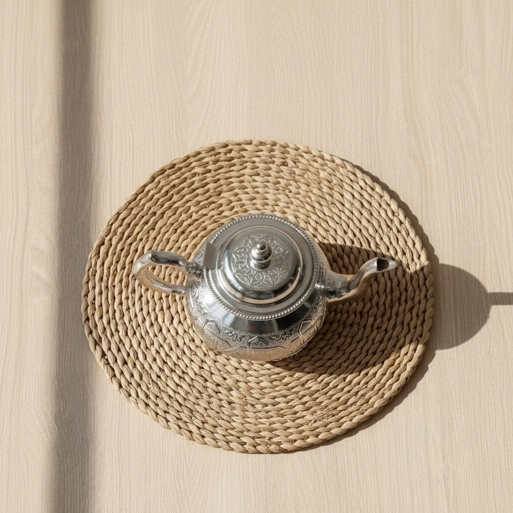 Handmade Moroccan Silver Teapot – Traditional Engraved Metal Tea Pot for Mint Tea