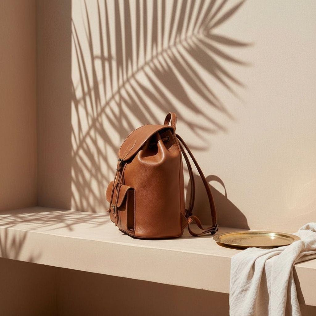 Handmade Moroccan Goatskin Leather Backpack – 80s Vintage Travel Bag