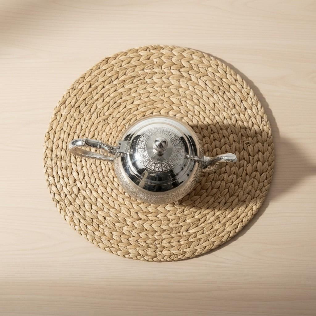 Handmade Moroccan Silver Teapot – Traditional Engraved Metal Tea Pot for Mint Tea