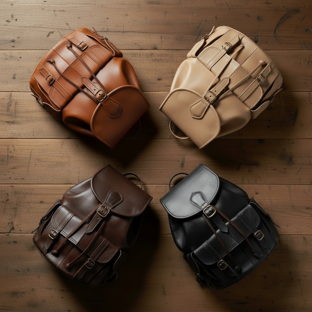 Handmade Moroccan Leather Backpack Vintage Rucksack