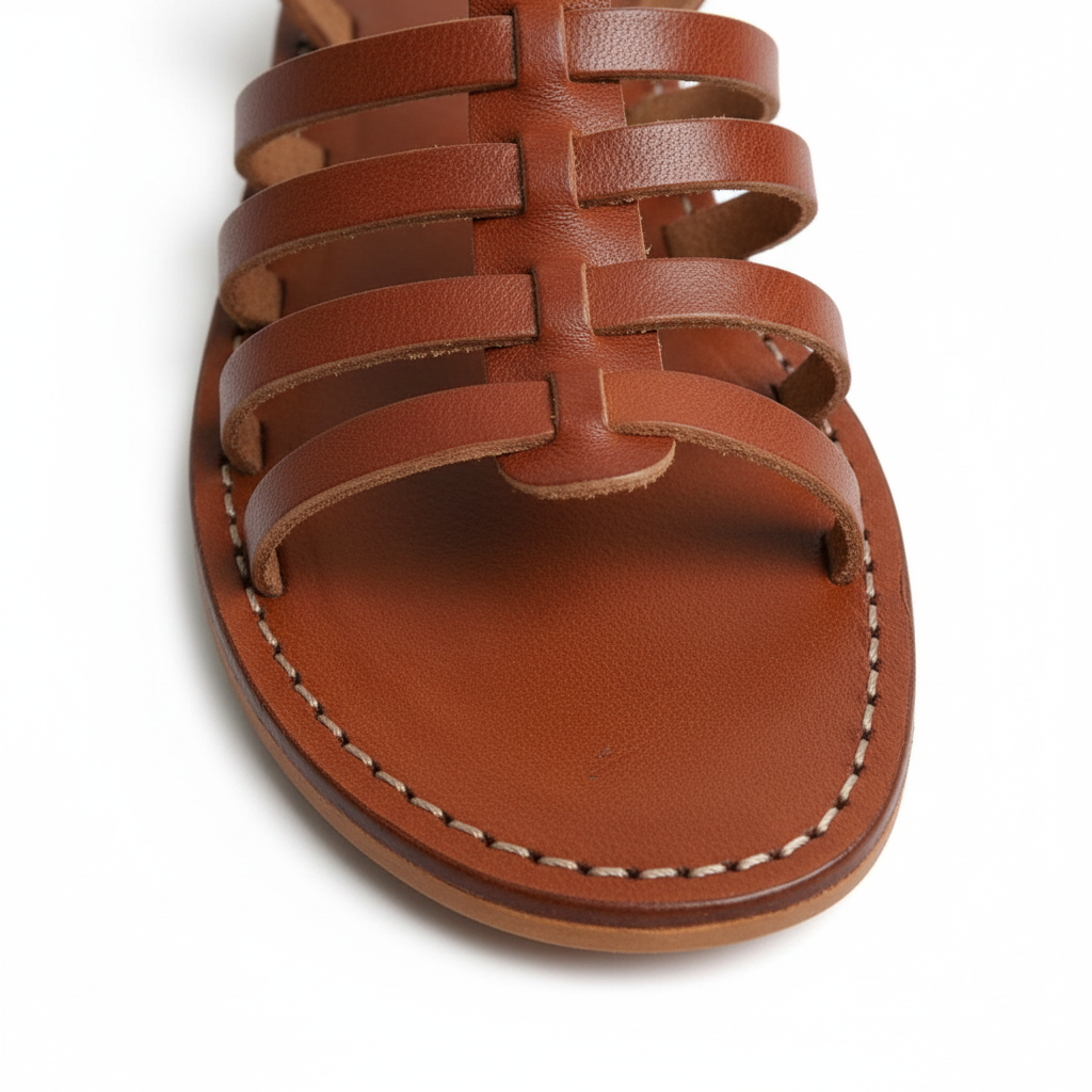 Moroccan Leather Gladiator Sandals Women Handmade Strappy