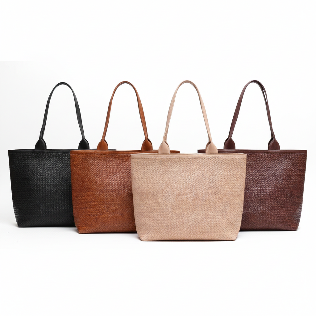 Handmade Moroccan Braided Leather Tote Bag